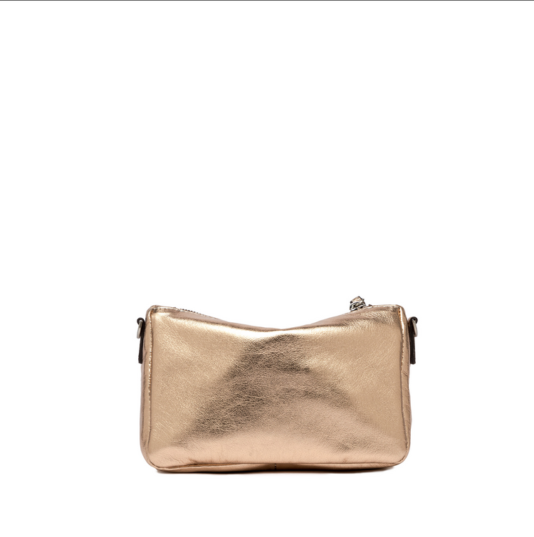 Pochette in pelle oro