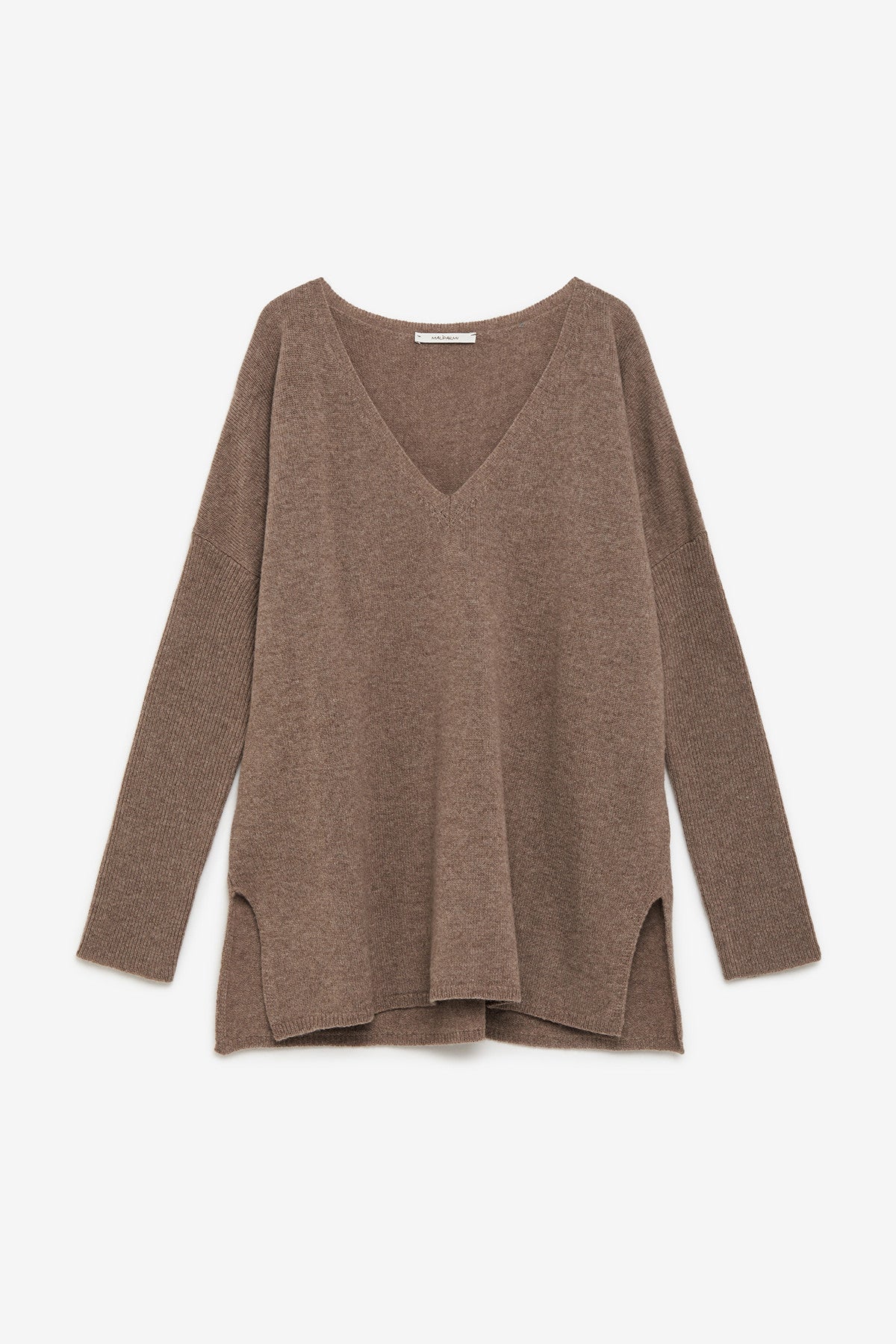 maglia over in lana beige