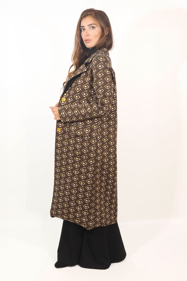 Cappotto lungo viscosa marrone