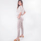 Pantalone in seta beige