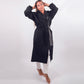 Cappotto in lana reversibile nero e grigio