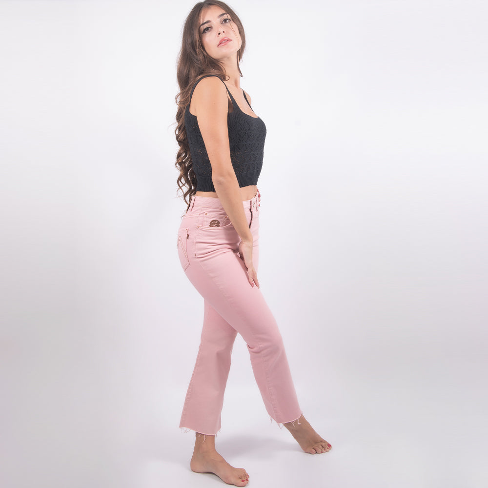 Pantalone elasticizzato rosa
