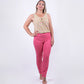 Pantalone in popeline di cotone elasticizzato rosa