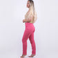 Pantalone in popeline di cotone elasticizzato rosa