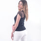 T-shirt viscosa con pizzo nero