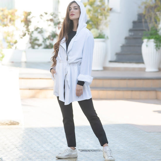 Parka viscosa bianco